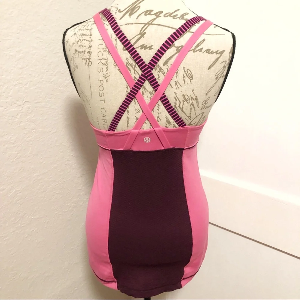 Lululemon Energy Tank Hyper Stripe Raspberry Glo